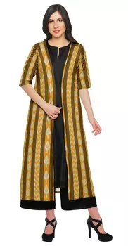 Moomaya 3 шт. Индийская одежда для женщин Chanderi Этническая одежда Partywear 2XL жёлтый