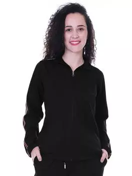 Moomaya Solid Zipper Jacket Womens Long Sleeve Jogger Track Top с карманами 3X-Large чёрный