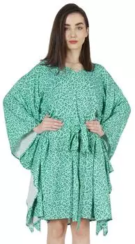 Moomaya Турецкий Макси Кафтан Для Женщин Короткое Повседневное Мини Пляжное Платье Купальник Обложка 3XL аквамарин