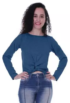 Moomaya Womens Full Sleeves Front Knot Crop Top Summer Tshirt Plain Tee Tops L темно-зеленого