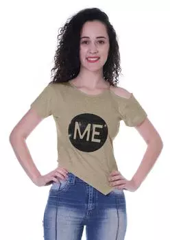 Moomaya Womens Sequin Patch Top Sassy Асимметричная футболка на одно плечо Повседневная культура L бежевый