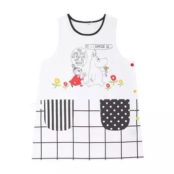 Moomin Apron Block Check Ivory [ST-NM0015]
