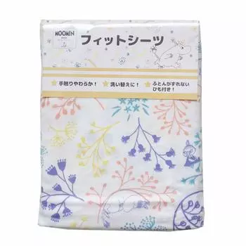 Moomin Double Gauze Fitted Sheet for Made in Mini Double Gauze Babies, Japan, Size, (Picnic White) (60x90cm) белый
