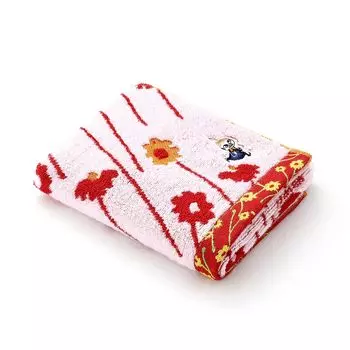 MOOMIN Happy Little My Face Little My Flower Fluffy 34 x 80cm Towel, Purple, Design, Cotton, No-Twist Yarn, 47-0402150, Approx. фиолетовый