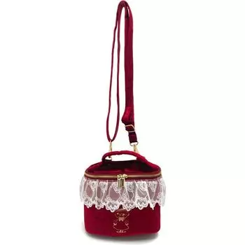 Moomin lace velor 2way vanity bag ribbon wine red & вино красного