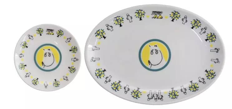 MOOMIN тарелка гёдза соевый соус китайская посуда Moomin микроволновая печь посудомоечная машина сделано в Японии набор из 2 предметов, тарелка, тарелка, серия, товары, набор, безопасный, безопасный,