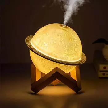 Moon Air USB Diffuser 880ML Aroma Spreader Ultrasonic Portable Air Shooter Home Bedroom Desk Table Full Decor Moon Night Light USB Plug