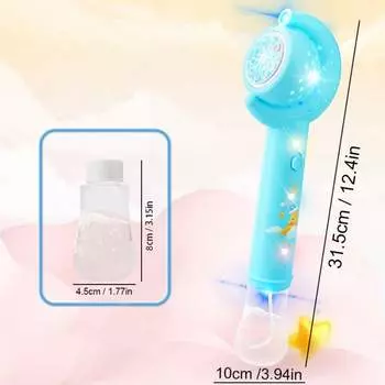 Moon Bubble Blaster Guns For Kids, Electric Bubble Machine With LED Lights, Safe Outdoor Toys For 3-12 Years Boys Girls Birthday Wedding Party Favors Blue разноцветный