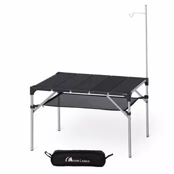 Moon Lence Camping Table Aluminum Roll Table Outdoor Hiking BBQ Foldable Compact Ultra Light… чёрный