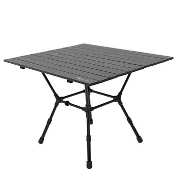 MOON LENCE Кемпинговый стол более устойчивый уличный 3-ступенчатый регулируемый по высоте алюминиевый сплав рулонный стол для барбекю складной компактный термостойкий грузоподъемность чёрный