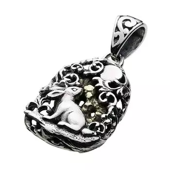 Moon Viewing Rabbit Pendant Silver p0732 [Cenote] [925 Accessories]