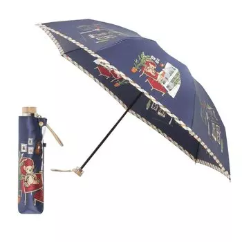 Moonbat Дождевой Складной Сатиновый Синий [Такса] Зонт, Зонт, Женский, Бренд, Прочный, Для Поездок на Работу, Школьный, Медведь, Принт, 21-125-11275-02, синий