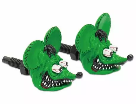 MOONEYES RAT FINK Номерной знак Болт Зеленый_NB-RAF264GR-MON зелёный