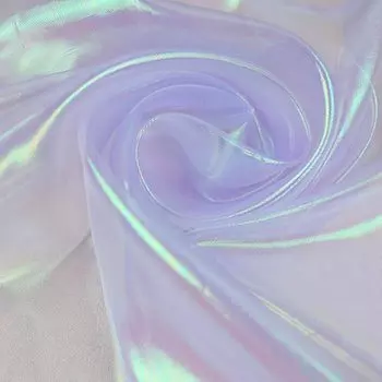 moonfarm 11 цветов на выбор Ткань Aurora Organdy 1м x 150см Ручная работа Цвет Прозрачная однотонная ткань Светло-фиолетовый