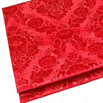 moonfarm 7 цветов на выбор Европейская жаккардовая велюровая ткань Ширина приблизительно 2 м Цветочный узор Ручная работа 1,5 м (красный)