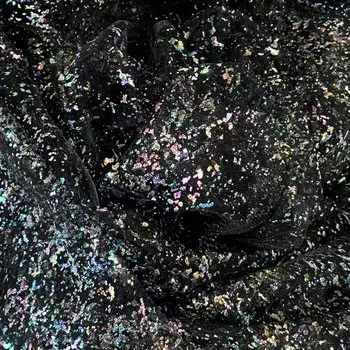 moonfarm 7 цветов на выбор из блестящей ткани Lame Tulle 2 м x ширина 155 см цветной кружевной костюм ручной работы (черный)