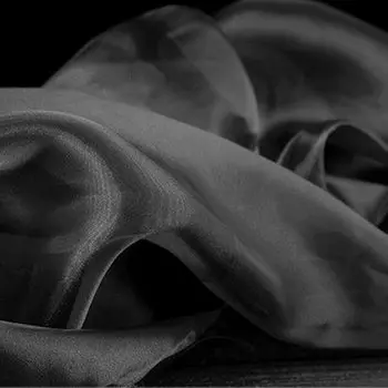 Moonfarm Высокоглянцевая органза черного цвета x Ширина 150 см Ручная работа Цветная однотонная ткань 1-5 м (2м)