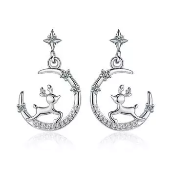 Moonlight Elk Fashion Цирконий сверкающие классические серьги-гвоздики для женщин ослепительные женские элегантные аксессуары вневременные ювелирные изделия