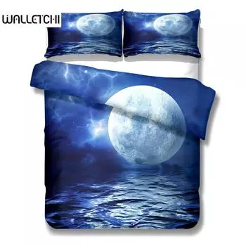 Moonlight In Dark Duvet Cover Set UK Single Double Queen US Twin Full King Size Bed Linen Set EU single(135x200cm)