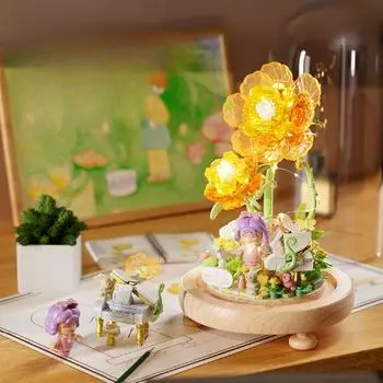 Moonlight Society Dreamland Series Строительные блоки Цветочные украшения Игрушки из микрочастиц Креативные праздничные подарки для девочек 18*11.5cm