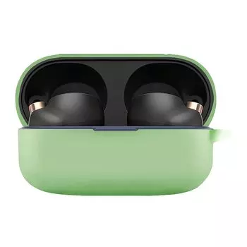 MOONMN улучшенный чехол W для Sony Wireless силиконовый полный защитный от царапин можно заряжать при потере защитный чехол с карабином [модель 2021 г.] мятный зеленый