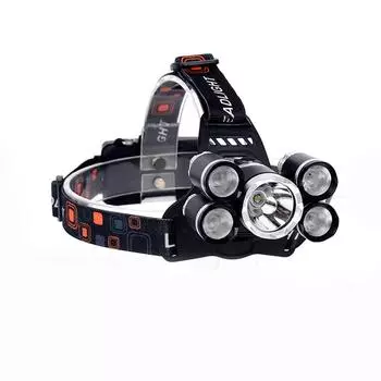 MOONN 15000LM Фонарик Светодиодный налобный фонарь XM-L T6 Фонарь Lanterna Ночной светильник для рыбалки чёрный