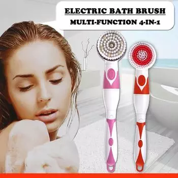MOONN 4 В 1 Сменная электрическая щетка для спа с длинной ручкой, электрическая щетка для ванны, 39 см серый