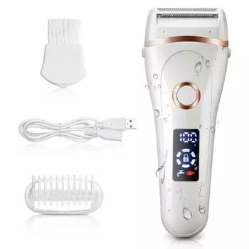 MOONN PDTO ЖК-дисплей, электробритва, женская электробритва для лица, бикини, для удаления волос на ногах и теле белый
