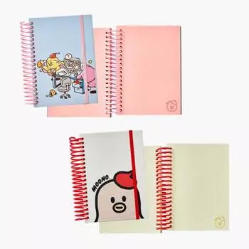 MOONO весенний одноцветный и миллиметровый блокнот 1.Red spring (graph paper)