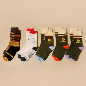 MOONO XI Hate Monday носки 3 типа 1.Brown Love