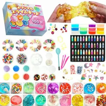 Moonsray Slime Набор для слайма Оригинальная подарочная упаковка из кристаллической глины Японский бренд DIY игрушка ручной работы Обучающий набор игрушек Глиняные бусины-аквариумы Подарочный набор для слайма