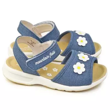 Moonstar MF S016C Denim 2E Girls Sandals, 19.0 cm,