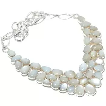 Moonstone Gemstone Handmade 925 Silver Jewelry Necklace 18 JCN484-100