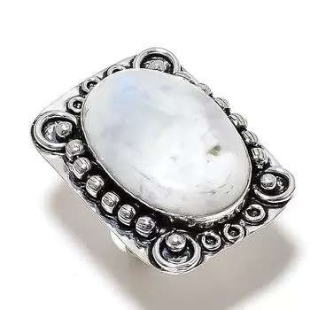 Moonstone Gemstone Handmade 925 Sterling Silver Gift Jewelry Ring Size 6 Q6y35