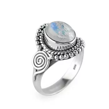 Moonstone Gemstone Handmade Designer Ring, Women Gift Ring, Unique Ring, Bohemian Ring, 925 Silver Jewelry 6