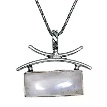 Moonstone Gemstone Handmade Women s Unisex Silver Jewelry Pendant 1.5