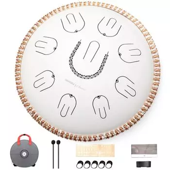 MOOZICA 14-дюймовый щелевой барабан Tang Drum Handpan 18 нот C Major C Major 440 Гц Steel Tandam Обертон Дизайн Медитация Йога Дзен Музыкальная Терапия Перкуссия