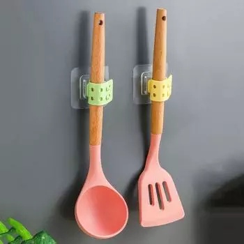 Mop Clip Wall Mounted Hole-Free Hanging Broom Mop Hook Mop Holder Data Cable Storage Straps Cable Organizer жёлтый