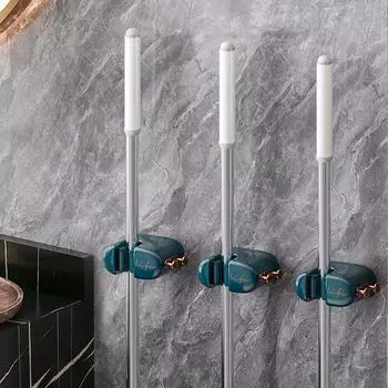 Mop Wall Hanging Clip Bathroom Exempt Punching Link Toilet Storage Link Punch-free Fixing Frame Bathroom Tool Sanitary Mop