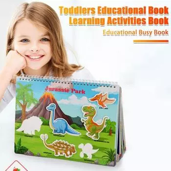 Моя дошкольная книга с заданиями Буква Цифра Цвет Форма Животное Динозавр Дошкольная обучающая книга для мальчиков Девочек Путешествия Обучающая рабочая тетрадь Игрушка A