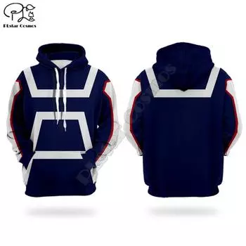 Моя геройская академия 3Dпечатные толстовки с капюшоном свитшоты для мужчин и женщин мода с капюшоном с длинным рукавом уличная одежда пуловеры косплей костюмы S