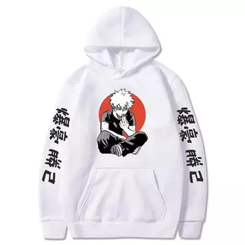 Моя геройская академия аниме с капюшоном Бакугоу Катсуки принтованные мужские и женские толстовки с длинным рукавом повседневная свободная толстовка уличная одежда Харадзюку XS хаки