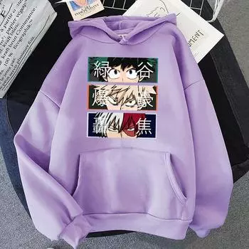 Моя геройская академия осень-зима мода длинный рукав свитер аниме Deku Bakugou Katsuki Todoroki Shoto уличный спортивный балахон S
