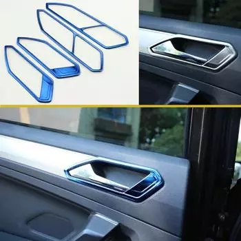 Моя хорошая машина для Volkswagen Tiguan L 2017- Декоративная накладка на внутреннюю ручку автомобильной двери серебряный