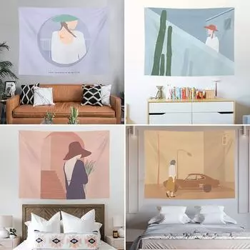 Моранди фон подвесная ткань домашний настенный гобелен для украшения офиса гостиной гобелен 100x75cm