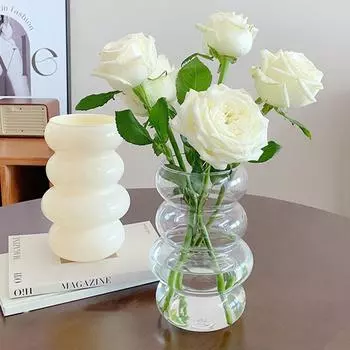 Mordern Glass Vase Minimalism Hydroponic Flower Pot Creative Irregular Table Vase Home Office Living Room Table Decoration