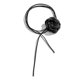 More than Fashion Wearing Methods Knotted Female Clavicle Chain Camellia Black