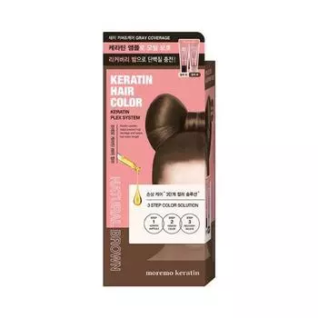 Moremo Кератин Меньше Повреждений Краска Для Волос Натуральный Коричневый (Серая обложка и внешний вид),Корейские средства для волос