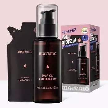 MOREMO Масло для волос 2X 100 мл специальное (+ В комплект входит сменный блок объемом 100 мл)