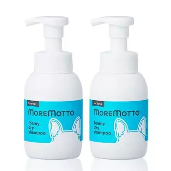 MOREMOTTO Пенный сухой шампунь для собак, запах шерсти, уход за кожей домашних животных, увлажнение, антибактериальные флаконы (2 (600мл))